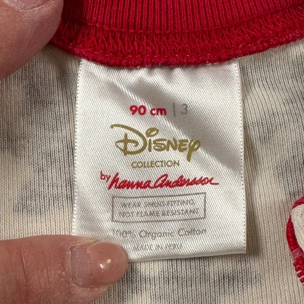 Hanna Andersson Disney Size 3 90cm White‎ Minnie Mouse One Piece Zip Pajamas
